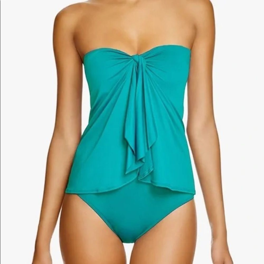 Ralph Lauren Y2K vacation Teal One Piece Swimsuit